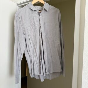 Michael Kors Light Gray Collared Button-Up Shirt